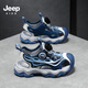 JEEP Kids Sandals 2025 Summer New Style Comfortable and Lightweight Girls Sports Sandals Rotating Button Boys Running Sandals 75210 Dark Blue Moon (Baotou Sandals) 28 / Inner length approximately 18.1cm