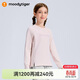 Moodytiger girls long-sleeved T-shirt moisture-absorbent and breathable winter children's tops warm round neck raglan sleeve sportswear