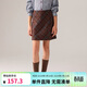 ELLE KIDS retro plaid skirt for girls autumn new college style high waist micro A mid-length skirt