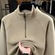 LILANZ official 2026 polar fleece simple and versatile half-zip thickened sweatshirt men's stand collar new spring long sleeve flagship official green 4XL