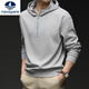 Navigare small sailboat casual style hooded sweatshirt men's half-zip long-sleeved loose trendy men's clothing apricot L 175/88A