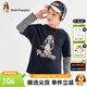 Hush Puppies casual style children's clothing boys autumn bottoming shirt long-sleeved T-shirt loose and comfortable casual long-sleeved crew neck shirt navy blue 130 cm slightly thin