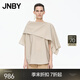 JNBY shopping mall same style 25 autumn new shirt straight loose scarf collar 5P8213900 212/light gray khaki M