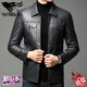 Septwolves jacket expert Septwolves spring and spring carefully selected leather jacket men's lapel Haining leather jacket spring and spring plus jacket casual leather jacket brown M 170