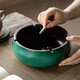 INSCRIPTION Creative personality retro living room office round large-capacity ashtray high-quality practical ceramic large size storage ashtray Zuoqing small size 15.5cm