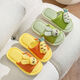Cartoon rabbit children's linen slippers summer home for women and men home indoor spring silent cotton and linen slippers for children orange 36-37 suitable for 35-36 feet