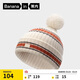 Bananain Liu Haocun's same style hot leather 501++ women's warm fur ball knitted winter casual hat white brown