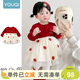 Youqi girls dress spring 2026 new style baby princess dress suit one-year-old dress spring and autumn children's skirt red 73