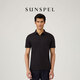 SUNSPEL Sea Island Cotton Series Men's Sea Island Cotton Jersey Short Sleeve Polo Shirt New Arrival Black M
