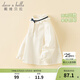 DAVE&BELLA spring new style girls' long-sleeved shirts, baby girl's shirts, children's cotton tops, casual children's clothes, pearl white, in stock, 90 cm (recommended height 80-90cm)