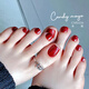 CandyMoyo healthy 0-toxic water-based nail polish no-bake manicure long-lasting whitening non-tearable red fine glitter