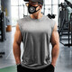 Lutielang sleeveless sports T-shirt fitness vest muscle training men's loose running vest quick-drying elastic breathable moonlight gray XL