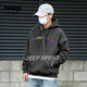 JEEP SPIRIT American Retro Couple Sweater 2026 Spring New Loose Versatile Hooded Top Jacket Gray S