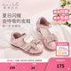 DAVE&BELLA girls sandals summer new children's flash diamond crystal shoes non-slip baby princess shoes foreign style children's leather shoes pink ready stock 21