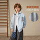ASK JUNIOR children's long-sleeved shirt 2026 spring medium and large children's lapel contrast coat boys fashion contrast shirt blue 110