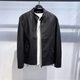 Xiaohongshu selects men's youth spring style leather jackets for men, trendy Korean style trendy motorcycle PU leather clothespins, black - stand-up collar motorcycle PU leather jackets GTPU603 M