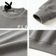 Playboy (PLAYBOY) American retro waffle sweatshirt for men 2026 spring new loose round neck pullover trendy casual long sleeve black L 125-145