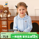 Classic Teddy classic Teddy girls' shirt children's long-sleeved shirt children's clothing spring pure cotton all-match top light blue 110