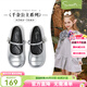 Snuffy girls leather shoes autumn new soft sole fashion versatile little princess shoes moonlight silver 28 foot length 17.5cm