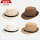 Hengyuanxiang Sombrero para hombre Sombrero para el sol Verano Nuevo Protector solar al aire libre Jazz Sombrero de moda informal Sombrero de paja de lino Caqui para hombre Adulto Talla única Adecuado para circunferencia de la cabeza 55-58 cm