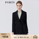 PORTS women's spring and summer new belted waist suit jacket LM8J031KWB029 black 2