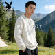 Playboy (PLAYBOY) American retro waffle sweatshirt for men 2026 spring new loose round neck pullover trendy casual long sleeve black L 125-145