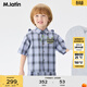 M.Latin M.Latin children's shirt 26 summer new style boys' breathable soft printed loose and comfortable short-sleeved shirt purple plaid 90