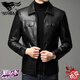 Septwolves jacket expert Septwolves spring and spring carefully selected leather jacket men's lapel Haining leather jacket spring and spring plus jacket casual leather jacket brown M 170