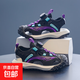 Boys' Baotou Sandals 2025 Summer New Soft Sole Anti-Slip Children's Beach Shoes Versatile and Handsome Student Sandals 633/Black Purple Size 32 Standard Size