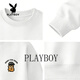 Playboy-Pullover Herren 2026 Frühjahr Neues trendiges lockeres Rundhals-Oberteil Männlicher Student All-Match-Casual-Bottom-Shirt Schwarz S 95-120Jin Jin entspricht 0,5 kg