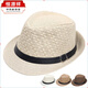 Hengyuanxiang Sombrero para hombre Sombrero para el sol Verano Nuevo Protector solar al aire libre Jazz Sombrero de moda informal Sombrero de paja de lino Caqui para hombre Adulto Talla única Adecuado para circunferencia de la cabeza 55-58 cm