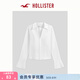 HOLLISTER25 Autumn and Winter Y2K Waist Belted Poplin Bell Sleeve Shirt Women's 340-5490 White XS (160/80A)