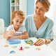 Hape Early Education Education Toys Wooden Building Blocks Beaded Fishing Toys Frogs Fucks Gifts Boys and Girls Children Gifts Dressing Music + Fishing Game Box + 20 Pieces of Building Blocks
