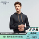 JODOLL men's 100% sheep wool comfortable and warm wool sweater fashionable casual versatile hooded sweater dark gray M 48