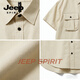 JEEP SPIRIT工装衬衫男2026夏季宽松日系美式复古短袖衬衣潮流休闲半袖上 卡其 M (90-120斤)