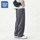 Trueves heavyweight hoodies for men in spring and summer 2025 new American wide-leg sports pants for boys trendy workwear casual trousers HK9209 black + HK9209 green L
