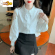 Camisa de algodón bordada de primer diámetro para mujeres 2025 Autumn New Fashion White White White White Versátiles Cy9227 White XL [sugerido 121-130Jin [Jin iguala 0.5 kg]]]