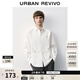 UR new autumn men's interesting pattern super loose long-sleeved cardigan shirt UMV250067 original white 2XL L (XL-)