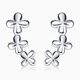Pt.Charm platinum earrings for women, pt950 platinum earrings, simple and versatile, four-leaf clover, daisy, gift for God, in stock, national inspection certificate, 1.8-1.9g pair