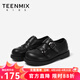 TEENMIX Children's Shoes 2026 New Spring and Autumn Children's Leather Shoes for Boys and Girls Black Small Leather Shoes Soft Sole Girls' Student Princess Shoes Black 30