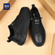 
HaiLan Home (HLA) Men's Shoes Summer 2025 New Classic Board Shoes Breathable Business Casual Leather Shoes Fashionable and Evergrande Shoes Men's Black 42