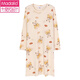 
Modal nightgown for women in spring and autumn pure cotton thin long-sleeved pajamas for women with breast pads integrated sweet and loose home clothes YS9905 L suitable for 100-120Jin [Jin equals 0.5 kg]