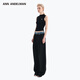 ANN ANDELMAN Wang Yuwen's same style official direct denim waistband spliced trousers straight trousers black M