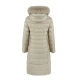 Jieao down jacket women's white duck down fox fur collar winter coat winter women's over-the-knee down jacket 7981028 7220#beige 170/L