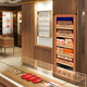 Qielong 48HC cigar cabinet intelligent constant temperature and humidity cigar cabinet fashionable curved household energy-saving silent cedar wood shelf cigar cabinet air-cooled frost-free compressor cabinet 78HC rosewood grain cedar wood shelf + curved + constant temperature and humidity
