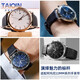 Tachini adecuado para la correa de reloj Armani Ar11105 11143 11315 AR2502 Patrón de liquesas Accesorios de correa de cuero genuino Hebilla de acero marrón 22 mm
