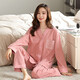 Hong Kong Lianya pajamas women's spring and autumn long-sleeved neck summer thin loose outer cotton suit home clothes -9902 M guaranteed full