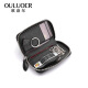 OULUOER crocodile leather key bag men's large capacity genuine leather truck bag car keychain multi-function zipper key bag black belly