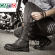 CARTELO high tube long boots men's trendy riding boots retro knight boots men's high top boots Martin boots British style cowboy boots spring and autumn black 983 40