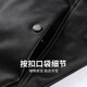 Dances with Wolves Goose Down Liner Lapel PU Jacket Men's 2025 Autumn and Winter New Casual Composite Leather Men's Jacket 1033 Black 001 S (165)